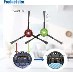 8 Stuks Zijborstels geschikt voor ECOVACS T8 AIVI/T8 MAX /N8 PRO - Stofzuigeronderdelen — thumbnail 2