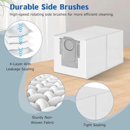 17 Stuks Accessoires Vervangende geschikt voor Roborock QV 35A/35S Robotstofzuiger - Stofzuiger onderdeel - Stofzuigeraccessoires - 1 Hoofdborstel, 4 Zijborstels, 2 HEPA-filters, 4 Schoonmaakdoeken, 6 Stofzakken — thumbnail 3