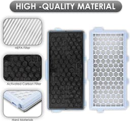 Vervangende HEPA-filters voor Miele Guard GN Hycean3D stofzuigers S8340/C2/C3/S6 S1/L1 Compact C1/Complete C2 - Inclusief 2 HEPA-filters 3 Airclean-uitlaatfilters en 3 motorafdekkingen Verpakking van 8 — thumbnail 5