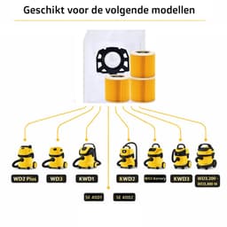 10x Stofzuigerzakken & 3 filter geschikt voor Karcher WD2 Plus, WD3 (Battery), KWD1, KWD2, KWD3, WD3.200 - WD3.800 M - stofzuigzak stofzakken — thumbnail 2