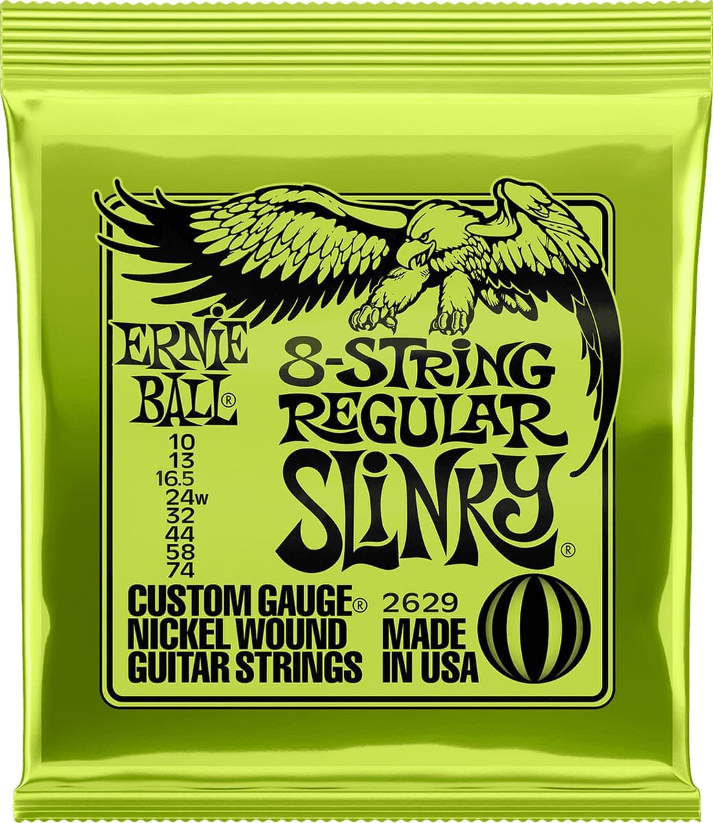 Ernie Ball 2629 Regular Slinky elektrische gitaarsnaren 8-snarig (010-074) — afbeelding 1