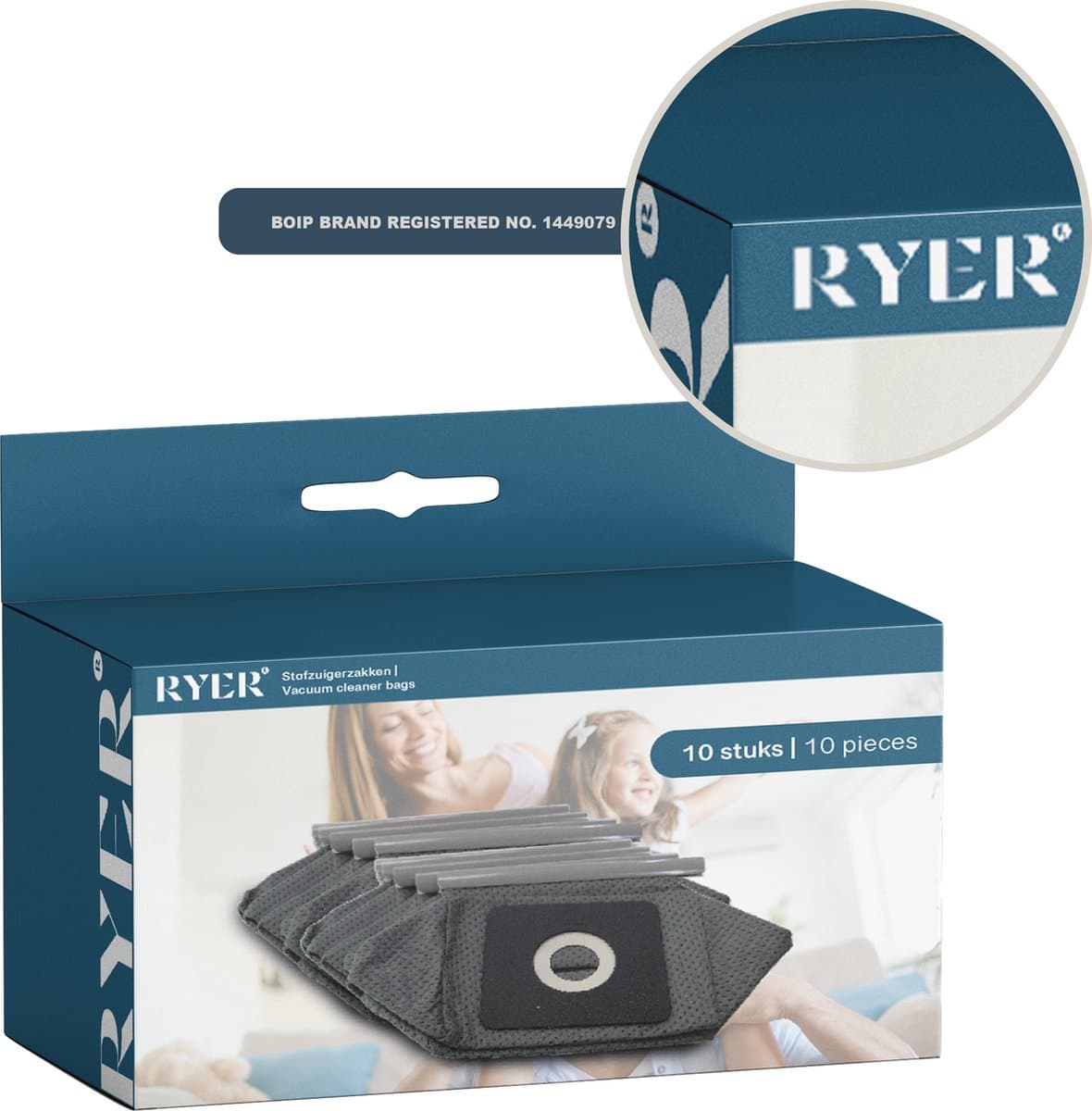 RYER Stofzuigerzakken - Voor de RYER Stofzuiger Serie 1 - 10 Stuks — afbeelding 1