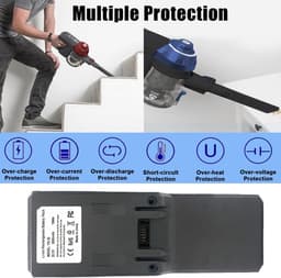 Stofzuiger Accu - Reservebatterij Vervangend - Schoonmaken Huis - Hoge Capaciteit - 3500 mAh - Grijs — thumbnail 3