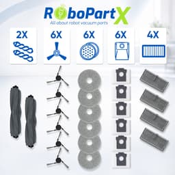 24-Delige Accessoires set Geschikt voor Dreame L10s Ultra Gen 3, X40 Ultra Complete, L40 Ultra & Mova P50 P70 Pro Ultra Robotstofzuigers - Complete Onderhoudsset — thumbnail 2