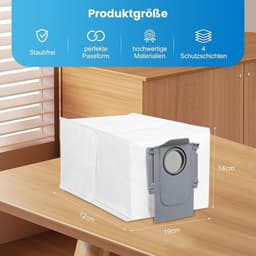 12 stofzakken voor Roborock Saros 10, Saros 10R, S8 MaxV Ultra, Qrevo Pro, Qrevo MaxV en S8 Max Ultra robotstofzuiger - 3,0 liter, 4-laags filter, stofzuigerzakken (max. 60 dagen stofopslag) — thumbnail 4