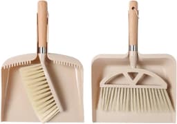 Bezem en stoffer - Mini reinigingsset - Kleine ruimtes reinigen - Houten handvat - 32x21x5cm - Bruin — thumbnail 5