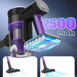 Steelstofzuiger Draadloos - Stofzuiger Kruimeldief - 400W - 30kPa Zuigkracht - 2 Standen - LED Display & Verlichting - 99,99% Filtratie - 1,2L Stofbak - Zonder Zak - Voor Vloer & Tapijt & Huisdier — thumbnail 3