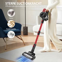 Draadloze Staafstofzuiger, Staande Stofzuiger Met 15 kPa Zuigkracht, Geschikt Voor Dierenharen, Tapijten En Harde Vloeren — thumbnail 5