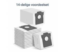 Namajunas-Stofzuigeraccessoires–stofzuigermond– Stofzuigermond & Stofzak van de stofzuiger voor Dreame en Mova robotstofzuigers – 14 stuks 4-laagse filterzakken – 99,9% filtratie, lekvrije afdichting voor dagelijkse reiniging
