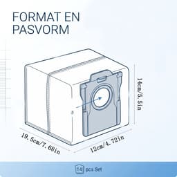 Namajunas-Stofzuigeraccessoires–stofzuigermond– Stofzuigermond & Stofzak van de stofzuiger voor Dreame en Mova robotstofzuigers – 14 stuks 4-laagse filterzakken – 99,9% filtratie, lekvrije afdichting voor dagelijkse reiniging — thumbnail 3