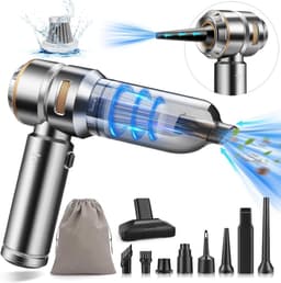 Mini Auto Stofzuiger - Handstofzuiger Draadloos - Auto Interieur Reinigen - 22000PA Zuigkracht - 100 Centiliter - Zilver Goud — thumbnail 1