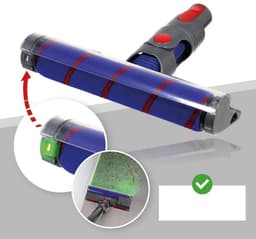 Vloerborstelmondstuk - Gemotoriseerde turboborstelkop voor Dyson V7 V8 V10 V11 – Tapijtborstelmondstuk - met LED-verlichting - Voor handstofzuigers – Borstelkopaccessoire — thumbnail 4