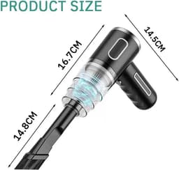 Draadloze Stofzuiger - Handstofzuiger Mini - Auto en Huis - Hoge Zuigkracht - 167 x 145 cm - Zwart — thumbnail 5
