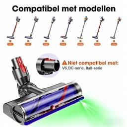 Stofzuigerborstel - Aangedreven Zuigmond Geschikt voor Dyson Steelstofzuiger V8/V10/V11/V15/G5 - Turbo Borstel - Vloerzuigmond - Blauw — thumbnail 2