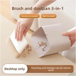 Stofblik en borstel - Mini veger - Bureau opruimen - Compact opbergontwerp - 1 cm - Veelkleurig — thumbnail 2