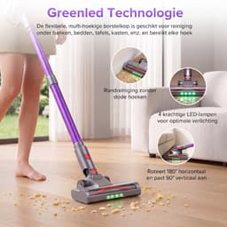Lubluelu P7 Draadloze Steelstofzuiger 40Kpa- 5 in 1 Handstofzuiger - Zelfstaand Design - 40 Min Gebruikstijd - Verwijderbare Batterij- Anti-klit Borstel - HEPA-filter - LED-koplampen — thumbnail 2