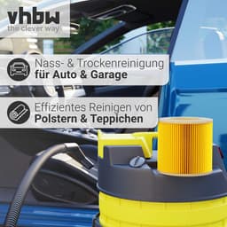 vhbw 5-plooienfilter, vervangingsfilter voor Kärcher 6.414-772.0, 6.414-552.0, 6.414-547.0, KFI 3310, 2.863-303.0, 9.755-260.0 voor stofzuigers – patroonfilter geel — thumbnail 5