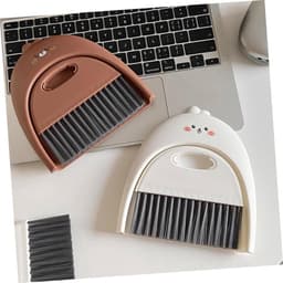 Stoffer Bezem Set - Mini Garde Blik - Bureau Schoonmaken - Compact en Handig - 17 x 16 cm - Wit — thumbnail 2