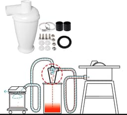 SnelShoppen - DUST COMMANDER DLX Cycloon Filterpakket 900W Afzuiger met Shatter Valve 80m3/h Vacuüm Cleaner voor Houtbewerking CNC Metaalwerkplaatsen — thumbnail 3