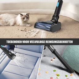 Draadloze Staafstofzuiger 30kPa zuigkracht | 2 stuks 18‑21V accu’s, 375W borstelloze motor, lichte stofzuiger met meerdere opzetstukken en wasbare HEPA‑filters voor thuis en auto — thumbnail 4