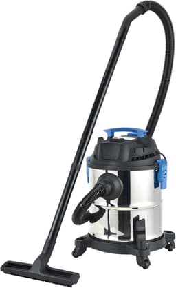 3 in 1 stofzuiger - vloeistof, as en stof - Vermogen 1200 W - Ventilatorfunctie - 15 liter - Nat- en droogzuiger met wielen - Voor gestoffeerde meubels - auto - vloer en buitenruimte — thumbnail 1