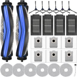25-delige accessoireset voor Ecovacs Deebot T50 Pro Omni/T50 Omni/T50 Pro Omni Gen2 robotstofzuiger, met 2 hoofdborstels, 4 filters, 6 zijborstels, 6 stofzakken, 6 dweilpads, 1 reinigingsborstel — thumbnail 1