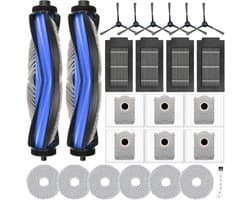 25-delige accessoireset voor Ecovacs Deebot T50 Pro Omni/T50 Omni/T50 Pro Omni Gen2 robotstofzuiger, met 2 hoofdborstels, 4 filters, 6 zijborstels, 6 stofzakken, 6 dweilpads, 1 reinigingsborstel