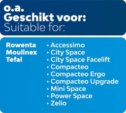 5x Dparts stofzuigerzakken en 1 filter - geschikt voor Rowenta Compacteo Ergo - Accessimo - City Space - Mini Space - Tefal - Moulinex — thumbnail 2