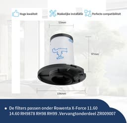 Replacements® Filters geschikt voor Rowenta - Tefal- ZR009007 - 4 stuks — thumbnail 4