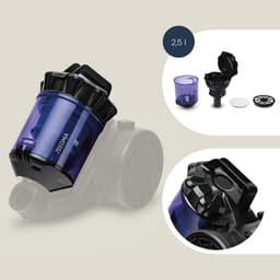 Zeegma Zonder Base Cycloon Stofzuiger + FREE SMALL TURBO BRUSH ZONDE – 899W – 20.000 PA Zuigkracht – 2,5L Stofreservoir – HEPA 13 Allergiefilter – Energieklasse A – 10-in-1 Accessoires – Automatisch Oprolbaar Snoer — thumbnail 2