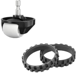 Reservebanden en voorwiel - banden - compatibel met Roomba 500, 600, 700, 800, 900, e, i, s - Vervanging voor zijwiel van uw robot - reserveonderdeel voor iRobot Roomba — thumbnail 1