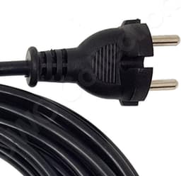 Stroomkabel kabel snoer voor stofzuiger haspel 2x0.75mm2 Universeel 6 meter met kabelschoentjes - kabelhaspels - zwart — thumbnail 2