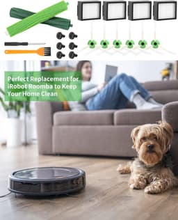 reserveonderdelen geschikt voor iRobot Roomba E & I serie, accessoires geschikt voor E5 E6 i7 i7+ i3 i3+ i4 i4+ i6 i6+,reserveonderdelen 1 paar multivloerborstel, 4 filters, 6 zijborstels — thumbnail 3