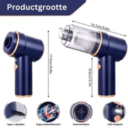 Handstofzuiger Draadloos - Auto Stofzuiger - Blauw — thumbnail 2