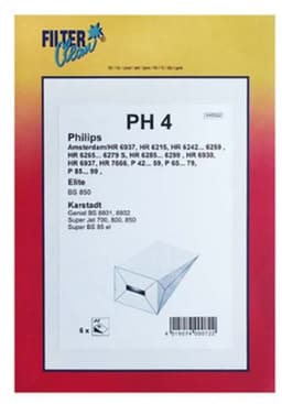 Filterclean PH4 stofzakken voor Philips Amsterdam HR6937, P42-P99 serie — thumbnail 3