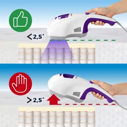 CLEANmaxx mijtstofzuiger met UV-C-licht en 2 EPA-filters, handstofzuiger voor matrassen voor mensen met allergieën, anti-mijt matrasreiniger die 99,9% van alle mijten, bacteriën en bedwantsen vernietigt, paars — thumbnail 4