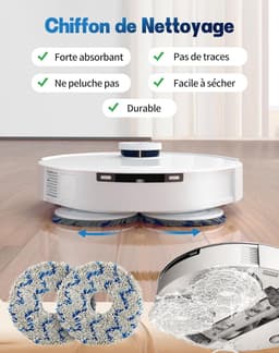 21 stuks reserveaccessoires geschikt voor Ecovacs Deebot X1 Omni / X1 e Omni / X1 Turbo / T10 Turbo/Omni robotstofzuiger, 1 hoofdborstel, 6 zijborstels, 4 dweilers, 4 filters, 4 zakken — thumbnail 4