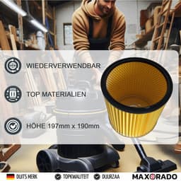 Maxorado 2 stuks cartridgefilters geschikt voor Kärcher K 2001, K 2201, K 2901, K 3000, Plus NT 301 – 6.414-354.0, 1.819-121.0 I, K 2901 - ‎filter voor Nat- en droog stofzuiger — thumbnail 2