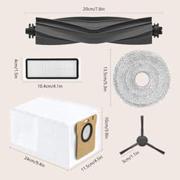 PolkaHome 21-delige Accessoireset geschikt voor Dreame L20 Ultra / L20 Ultra Complete, L30 Ultra / L30 Ultra Complete – Reserveonderdelen, accessoires: 2 hoofdborstels, 4 stofzakken, 6 zijborstels, 4 schoonmaakdoeken, 4 filters en 1 reinigingsborstel — thumbnail 2