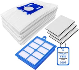 DEGG® - Onderhoudspakket XL - Geschikt voor Philips S-BAG - inclusief 1x H13 hepa filter - 3x Motorfilter - 10x S-BAG stofzuigerzakken - Combideal — thumbnail 1