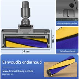 LED-zuigmond met zachte roller - voor Dyson V15 V11 V10 V8 V7 stofzuigers - verlicht verborgen vuil en gruis - ideaal voor gladde harde vloeren — thumbnail 5