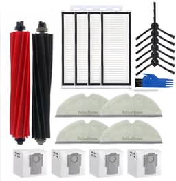 PolkaHome Complete accessoireset geschikt voor Roborock Q8 Max+/Q8 Max/Q5 Pro+/Q5 Pro robotstofzuiger – Inclusief 2 hoofdborstels, 4 HEPA-filters, 4 reinigingsdoeken, 6 zijborstels, 4 stofzakken en een schoonmaakborstel — thumbnail 1