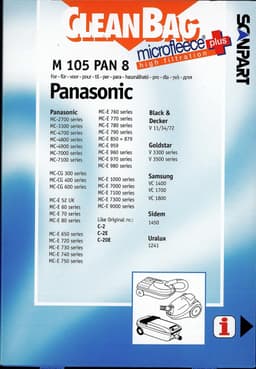 CleanBag stofzuigerzakken 4 stuks - Geschikt voor Panasonic - C2 C2E C20E - Inclusief 1 filter - Alternatief — thumbnail 4