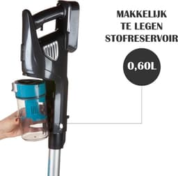 PRIMO PR501SV Steelstofzuiger Draadloos 3-in-1 - Stofzuiger Zonder Zak - Kruimelzuiger - HEPA Filter - Grijs/Blauw — thumbnail 4