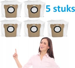 5 x Stofzakken Vervanging compatibel met Dreame L20 Ultra/L10s Ultra/L10 Ultra - grote capaciteit - hoge kwaliteit - Dreame: Bot L20 Ultra Bot L30 Ultra Bot L10s Ultra Bot L10 Ultra Bot L10 Prime Xiaomi: Xiaomi Robot X10 Xiaomi Robot X10 Robot X20+ — thumbnail 1