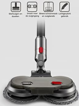Elektrische Mop Dweil geschikt voor Dyson V7 / V8 / V10 / V11 / V15 Steelstofzuiger - Mondstuk Accessoires Opzetstuk & Dweilsysteem - Vloerwisser en Vloermop - Nat & Droog — thumbnail 2