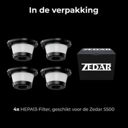 HEPA filter set - 4 stuks - Zedar S500 kruimelzuiger — thumbnail 4
