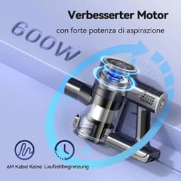 RM Store® - Steelstofzuiger Met Draad - Stokstofzuiger - Stofzuiger - Verschillende Opzetstukken - LED Lampen - Tapijt - Vloer - Dieren - Blauw — thumbnail 4