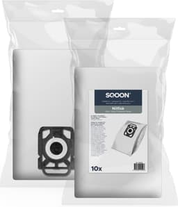 SQOON® Stofzuigerzakken Geschikt voor Nilfisk Elite / King / Extreme - Vervangt Model 107412688 - High Filtration met Uitblaasfilter - 10 Stuks — thumbnail 1