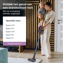 SVENNE® Zuigmond Pro met LED Verlichting geschikt voor Dyson V15 / V11 / V10 / V8 / V7 - Mondstuk Parketborstel Accessoires en Onderdelen voor Steelstofzuiger - Opzetstuk Borstel - Wasbaar — thumbnail 4